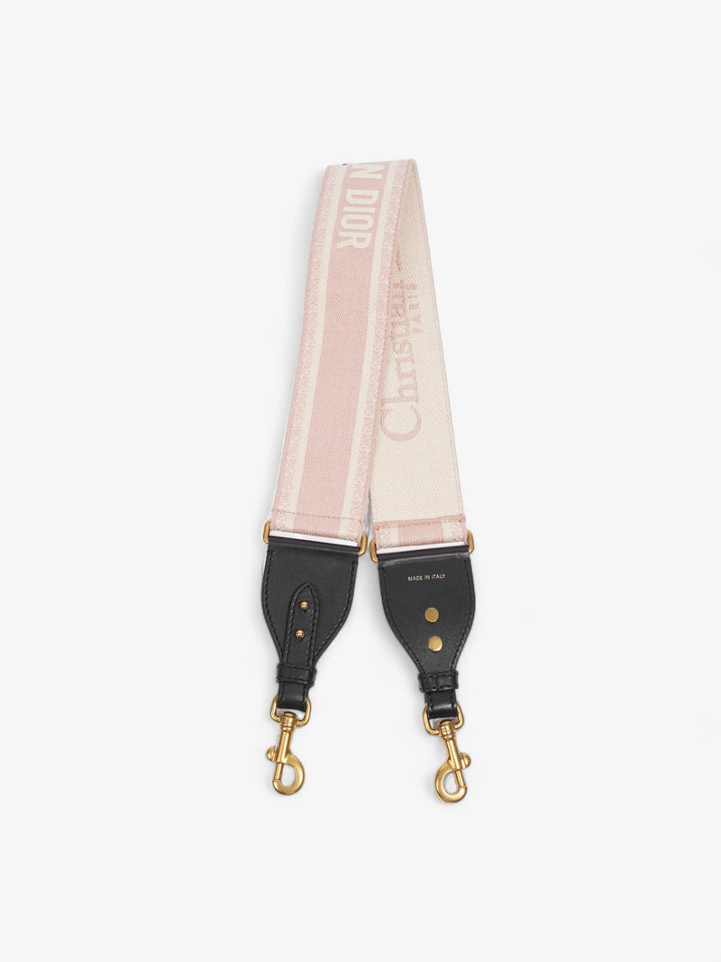  Embroidered Strap Beige / Rose Canvas