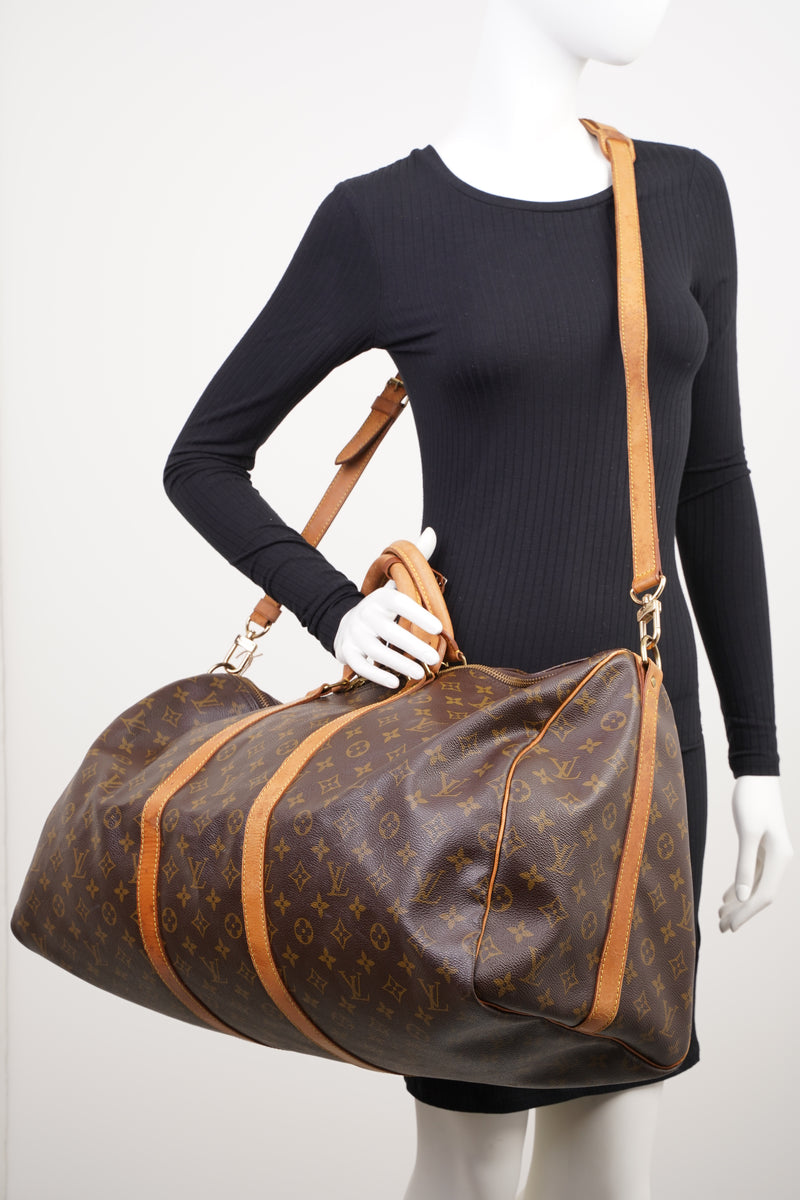  Keepall Bandouiliere Brown / Monogram Coated Canvas 55