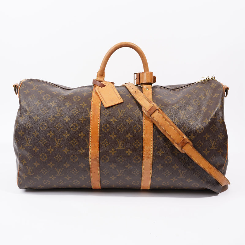  Keepall Bandouiliere Brown / Monogram Coated Canvas 55