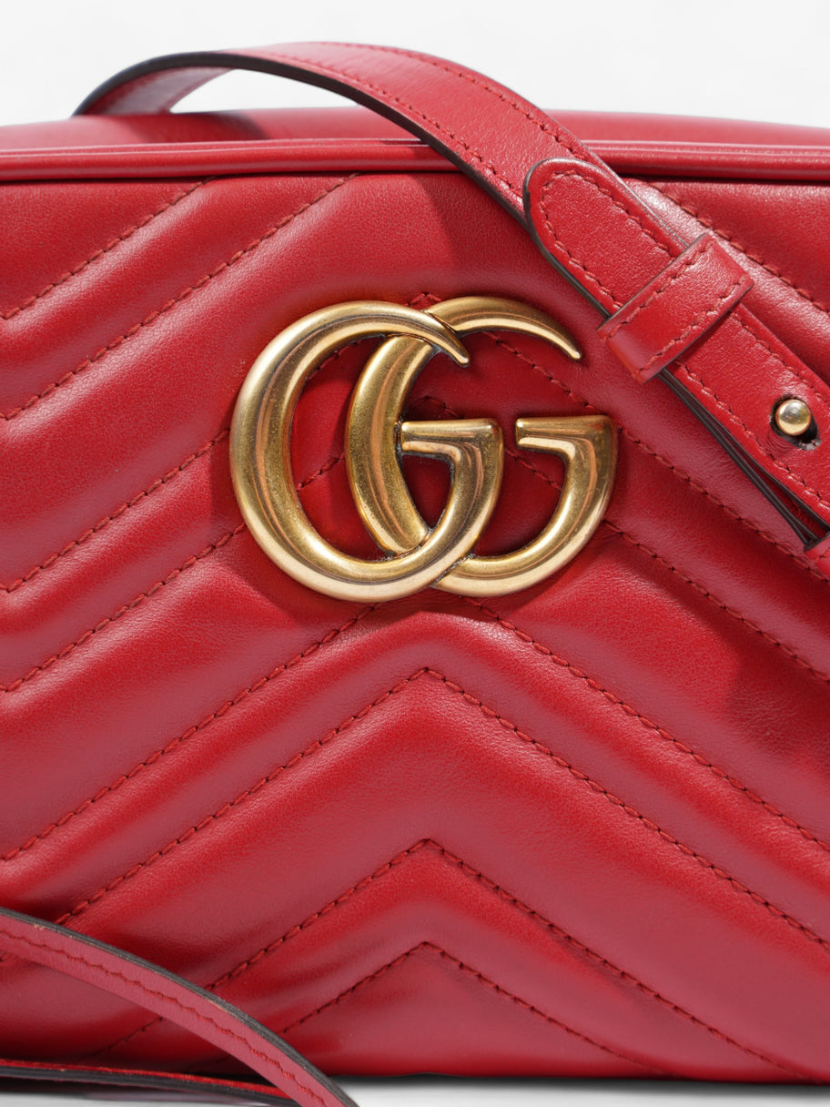 GG Marmont Zip Red Matelasse Leather Small Image 3