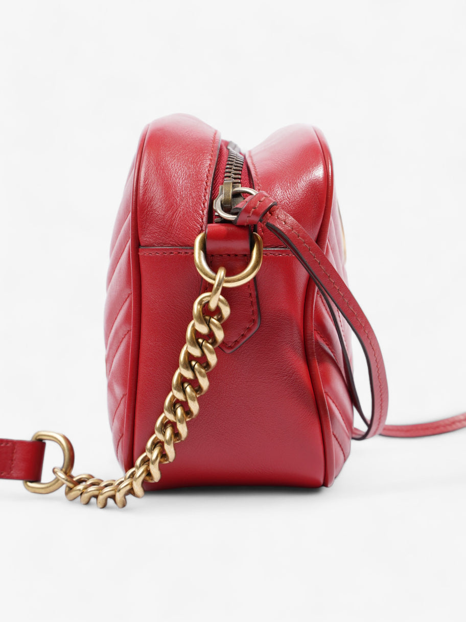 GG Marmont Zip Red Matelasse Leather Small Image 6