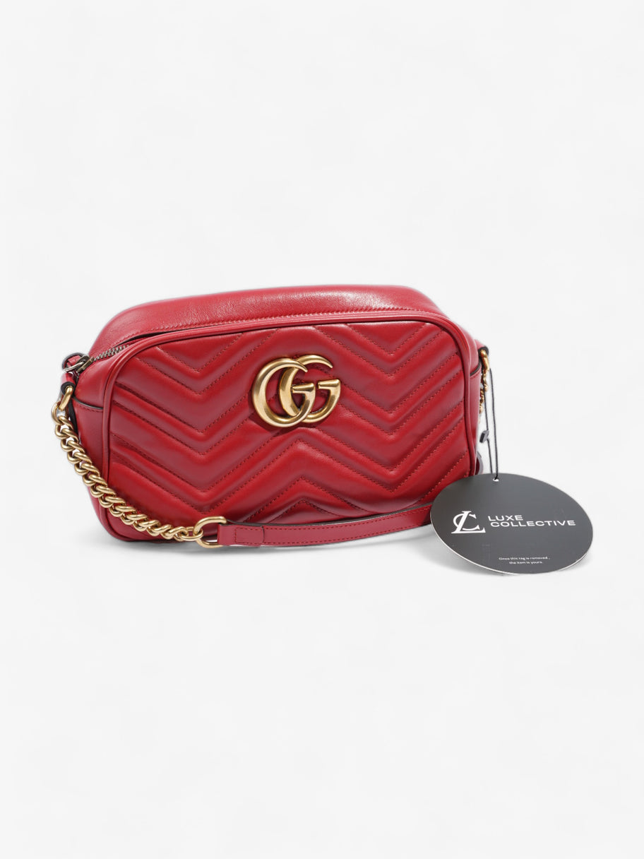 GG Marmont Zip Red Matelasse Leather Small Image 10