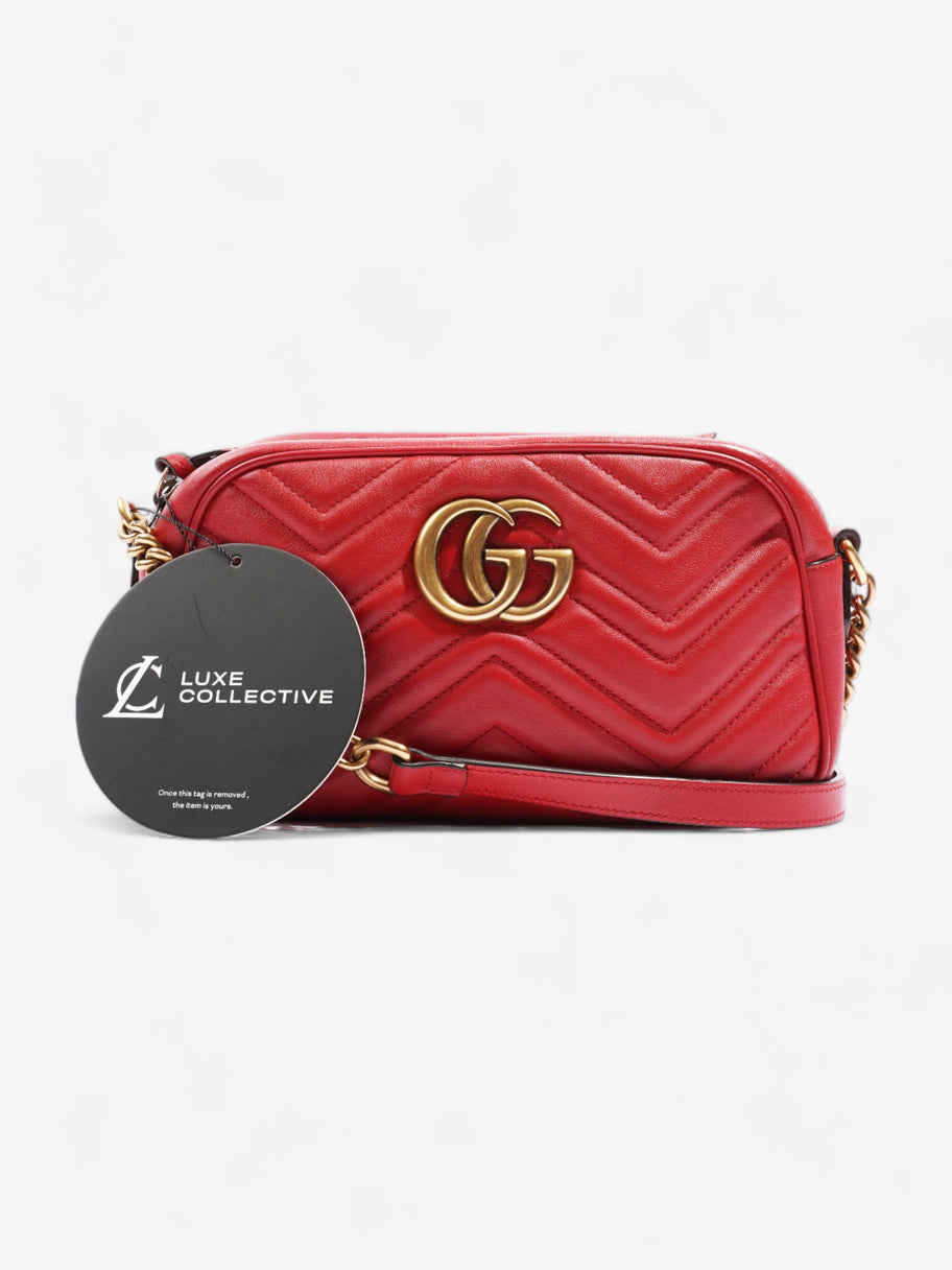 Marmont Zip Red Matelasse Leather Small Image 8
