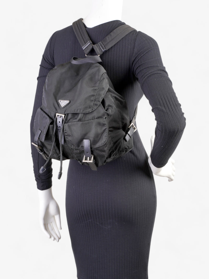  Tessuto Backpack Black Re Nylon Medium