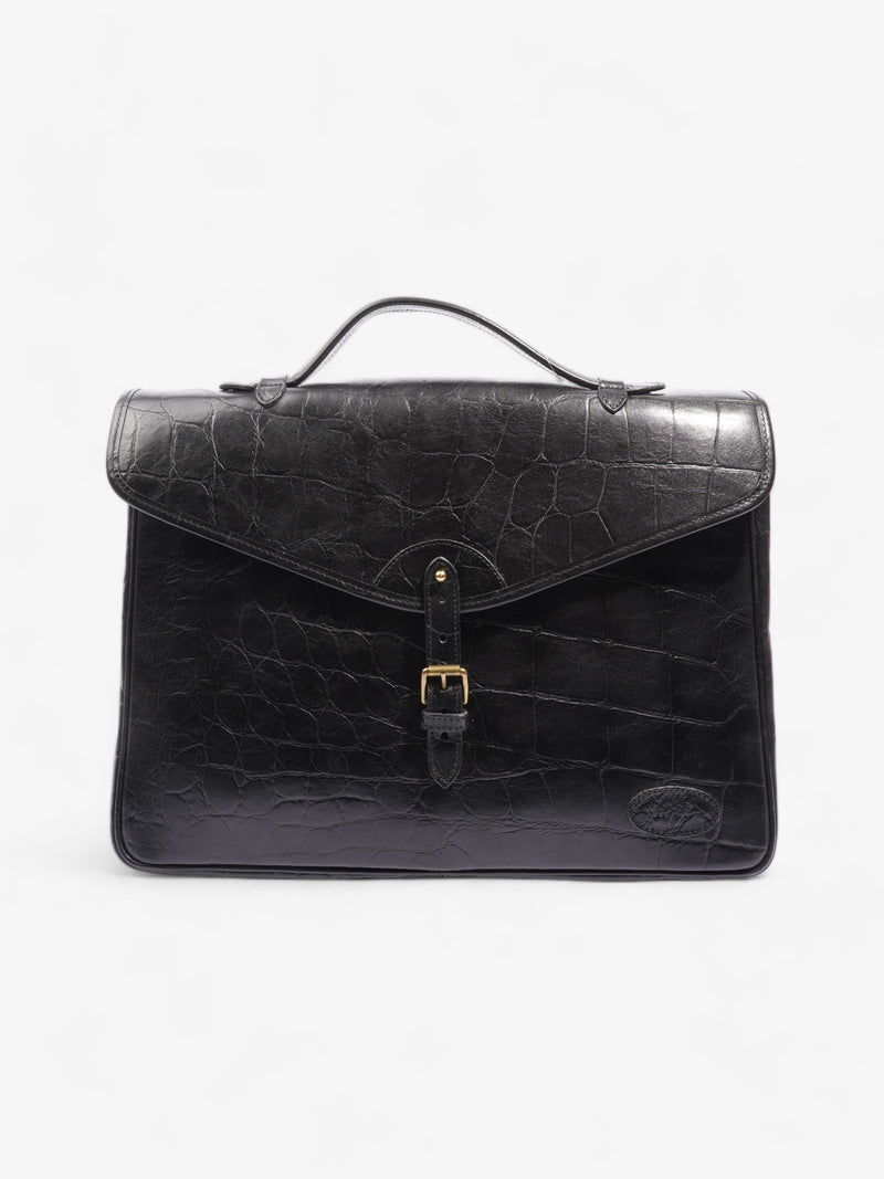  Ethan Black Embossed Leather