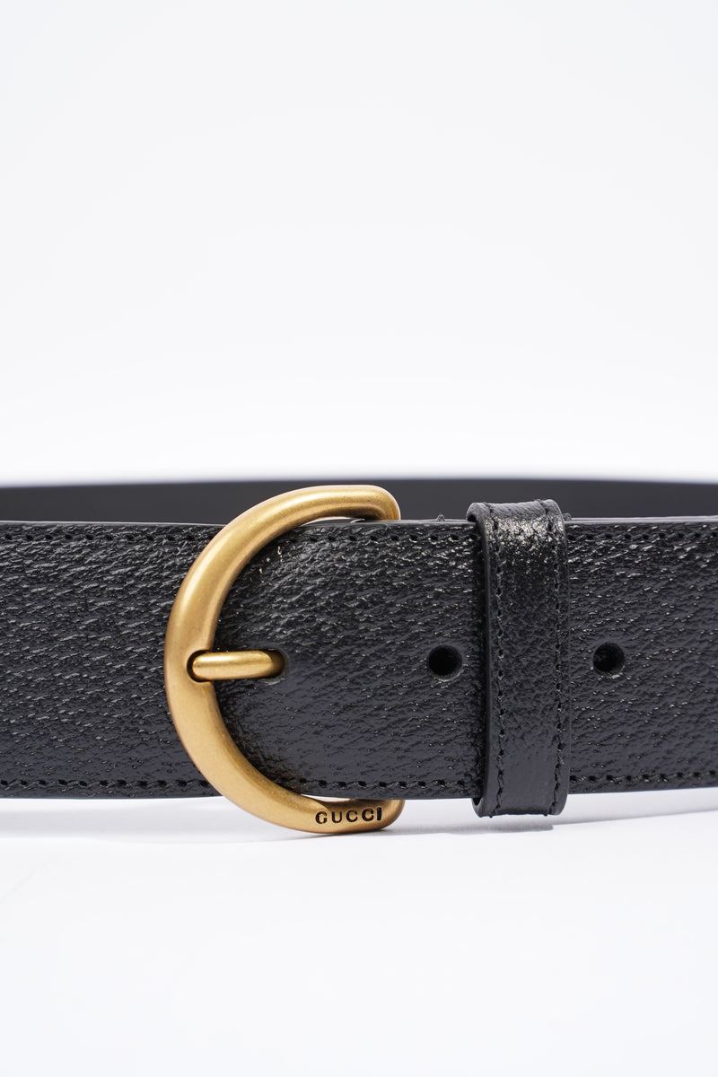 Buckle Belt Black / Gold Leather 85cm 34