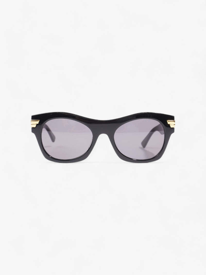  Gold Detail Cat Eye Sunglasses Black Acetate 145mm