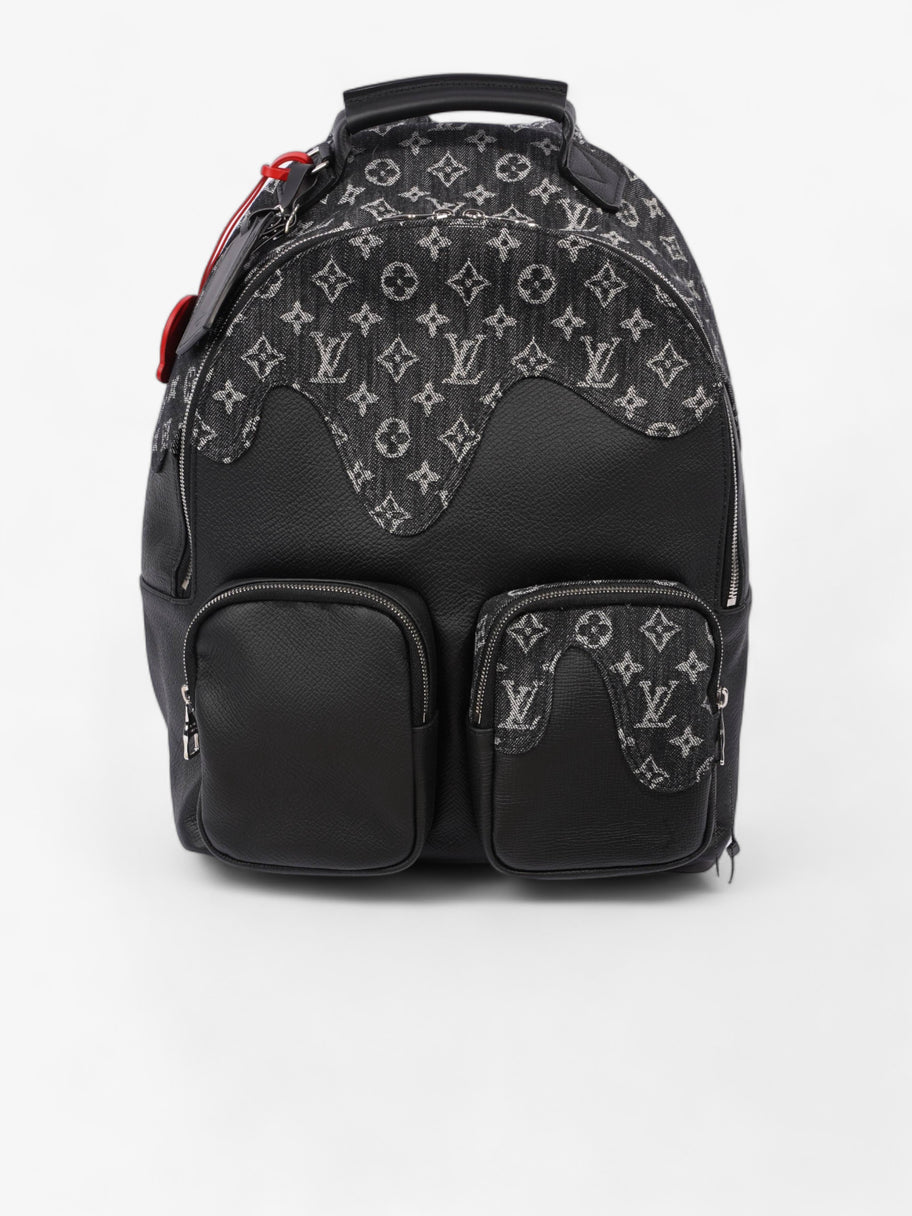 Nigo Multi Pocket Backpack Black Monogram Denim Taurillon Leather Image 10