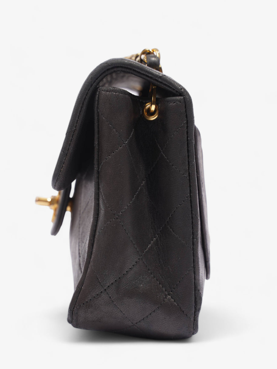 Mini Square Flap Black Lambskin Leather Image 3