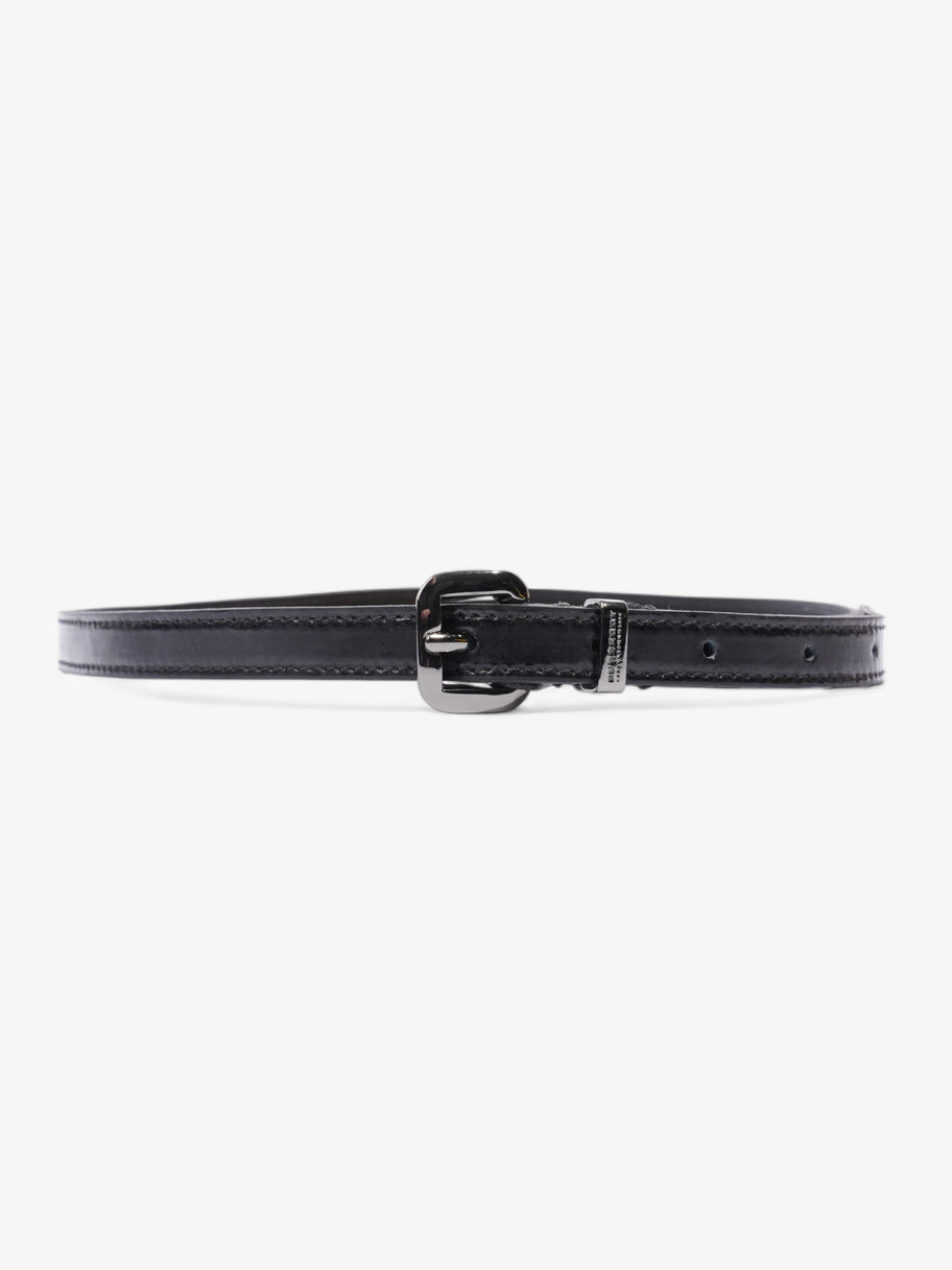Thin Buckle Belt Black Patent Leather 86cm Image 1