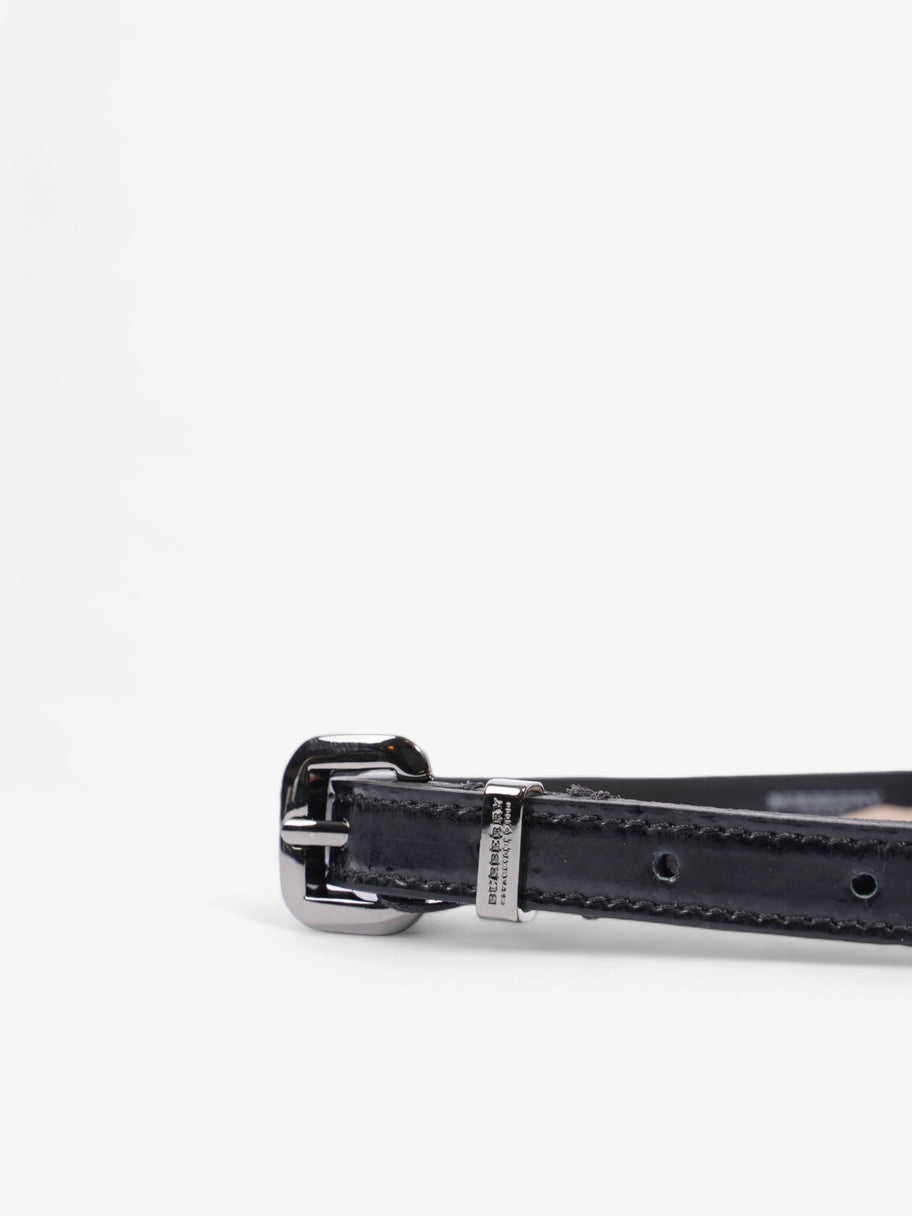Thin Buckle Belt Black Patent Leather 86cm Image 3