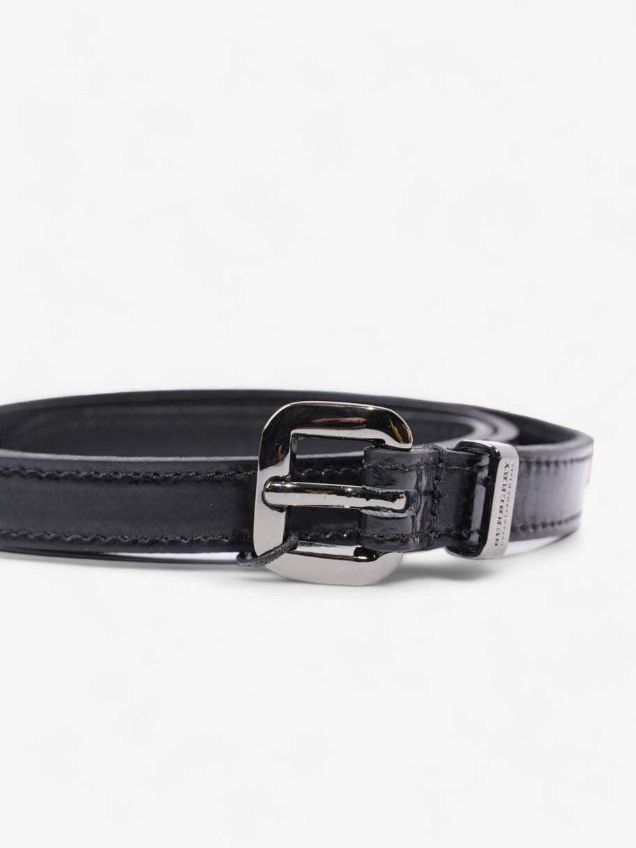 Thin Buckle Belt Black Patent Leather 86cm Image 5