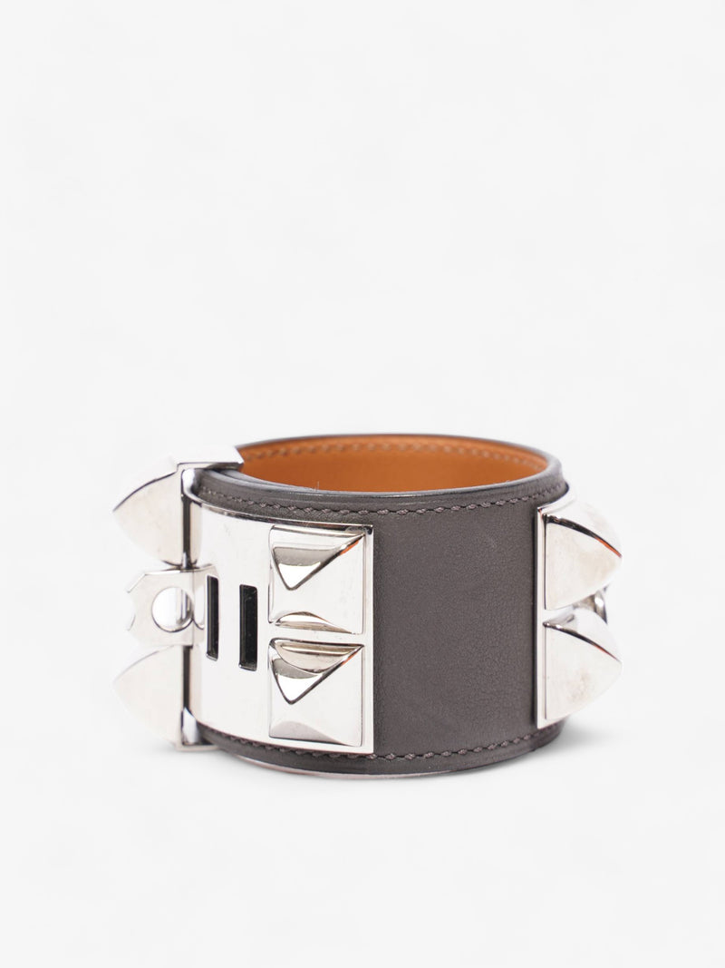  Collier De Chien Bracelet Black / Silver Leather Small