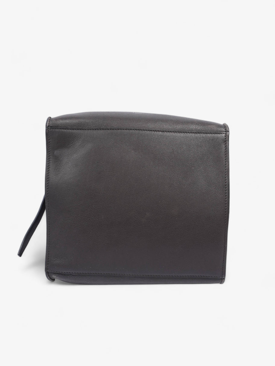 Small Big Bag With Long Strap Dark Grey Calfskin Leather Image 7