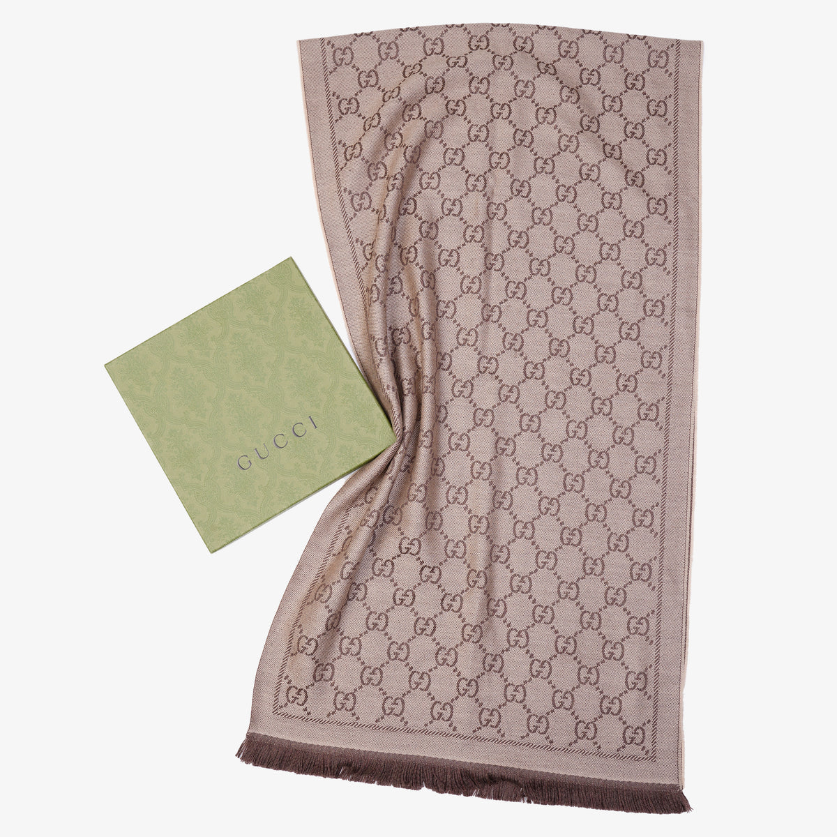 Gucci - GG pattern throw blanket - unisex - Cashmere/Silk/Wool - One Size - Brown