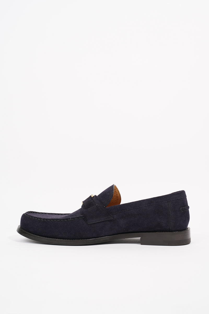 Louis Vuitton LV Icon Leather Loafers Navy Blue