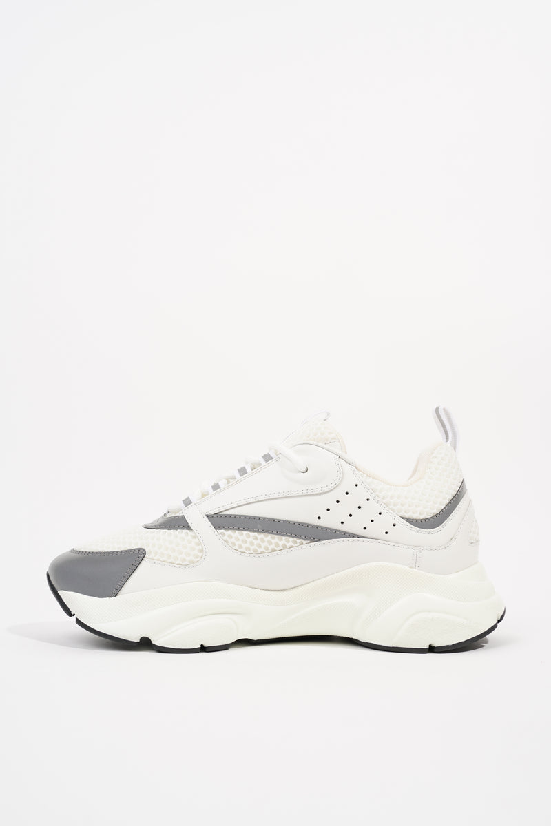 Dior B22 White and Black Technical Mesh with Green, White and Gold-Tone Cal