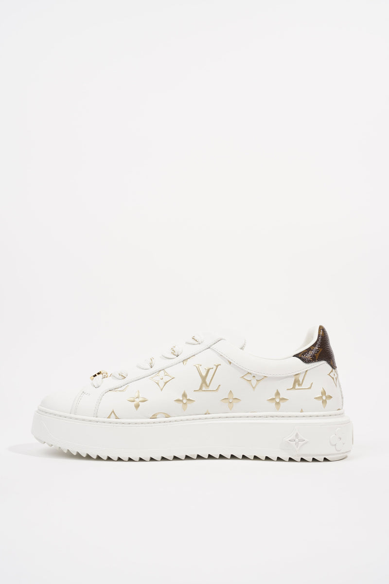 Louis Vuitton Womens Time Out Sneaker White / Gold EU 40 / UK 7