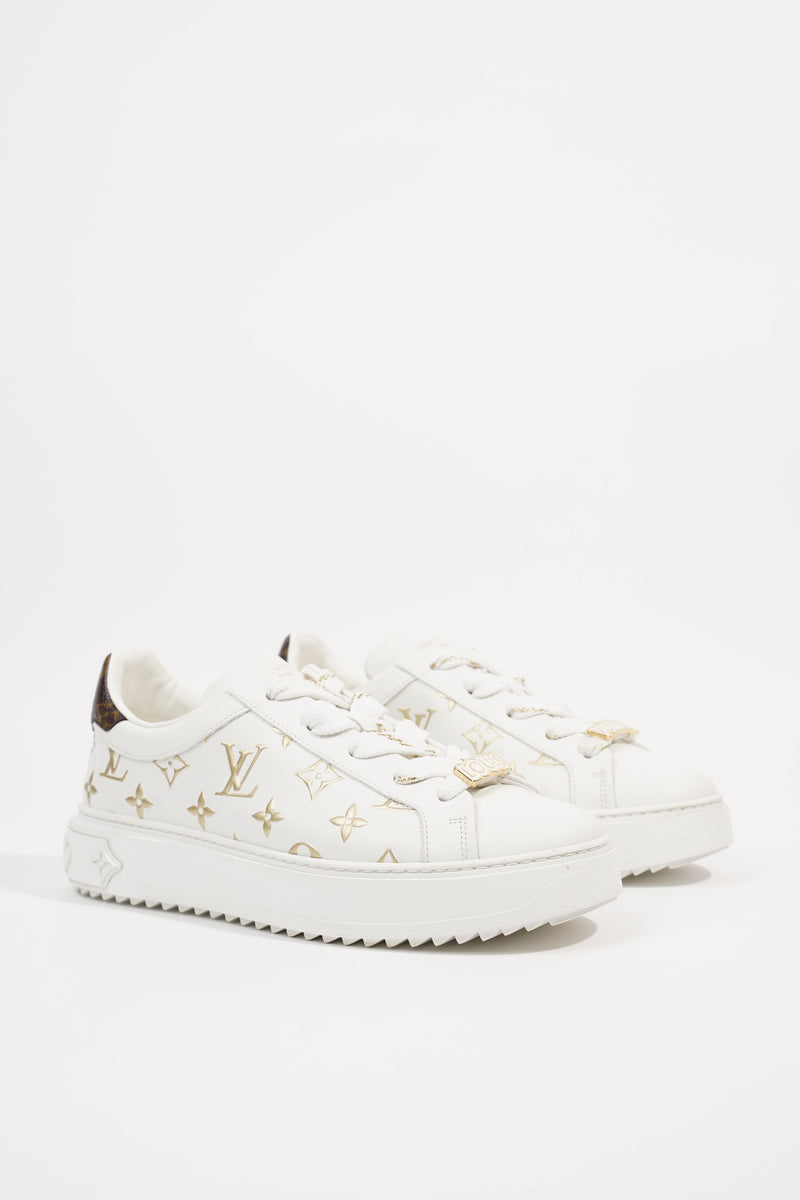 Time out leather trainers Louis Vuitton White size 39.5 EU in