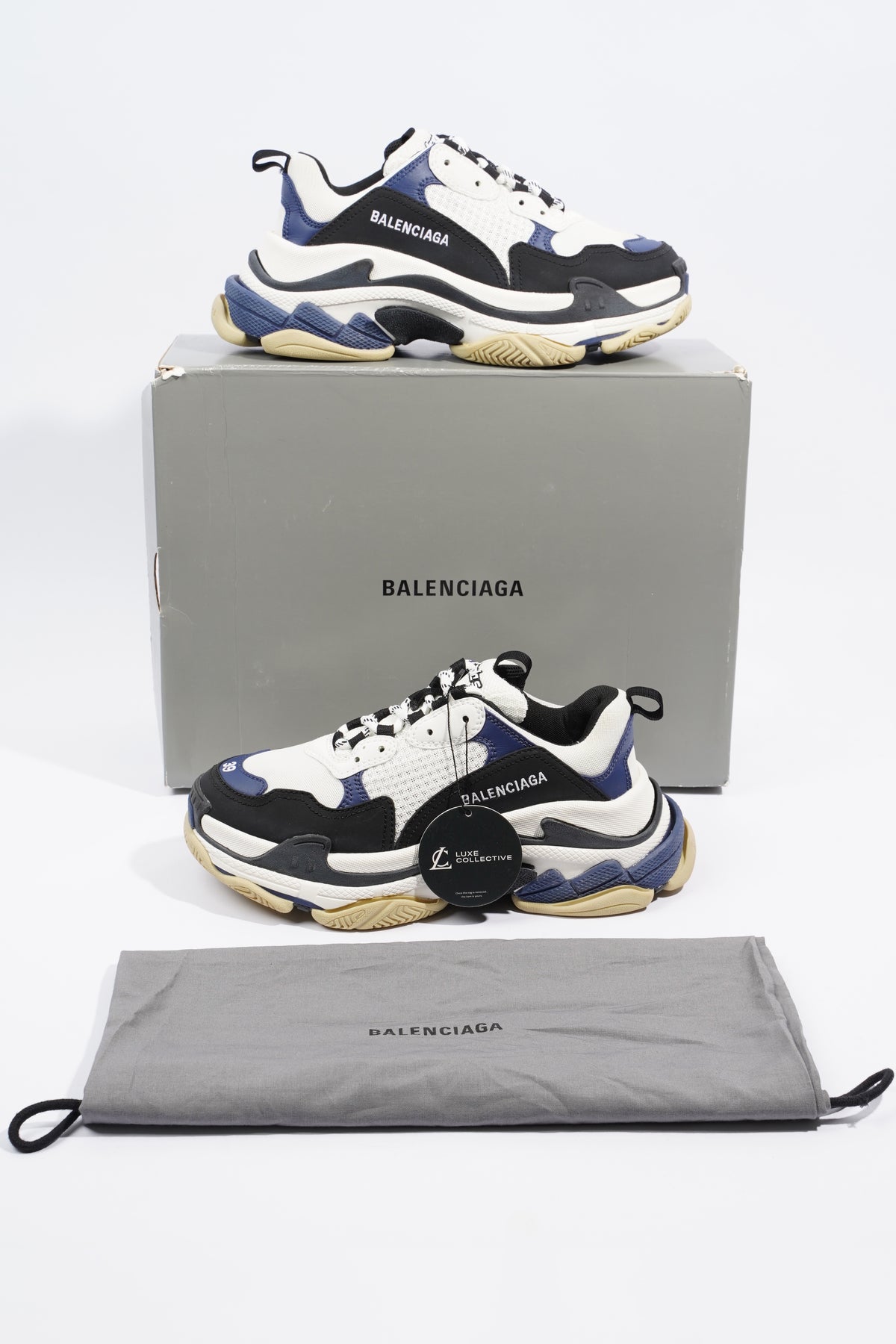 Balenciaga triple sale s white navy