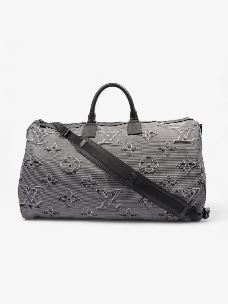  Reversible Keepall Bandouliere Black & White 3D Monogram Nylon 50