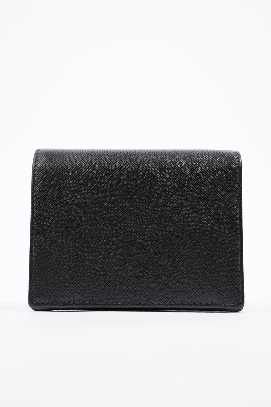 Compact Wallet Black Saffiano Leather Image 3