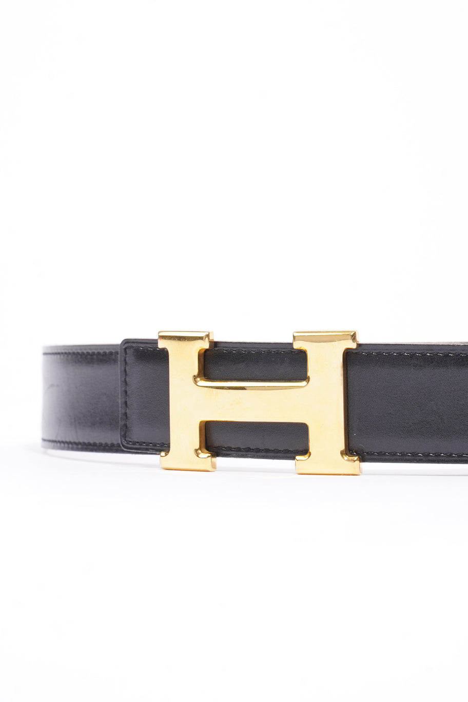 Hermes H Belt Black / Tan Leather 70cm 28