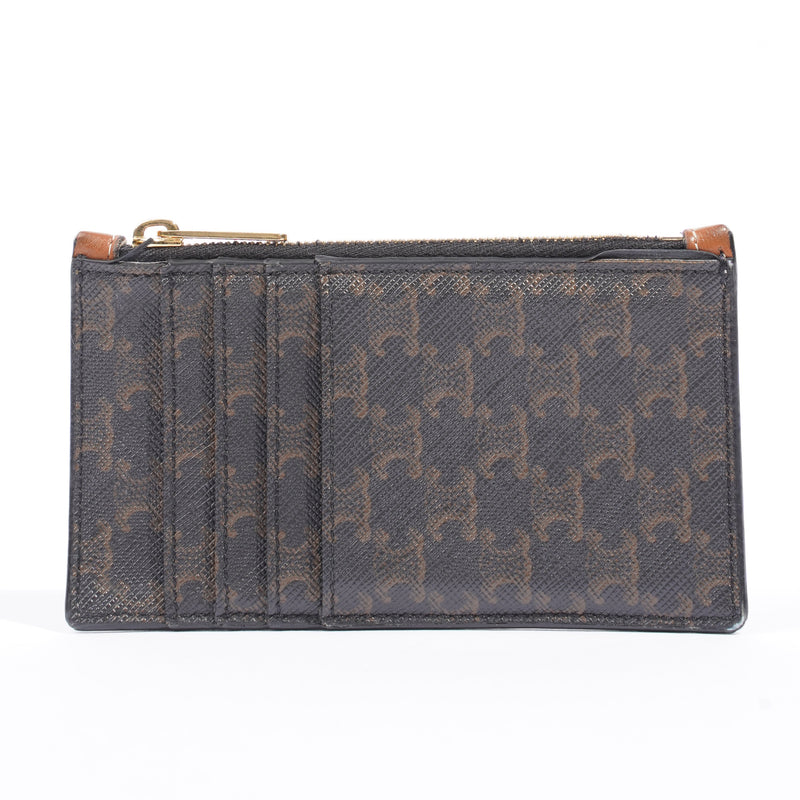  Triomphe Coin Case Brown Monogram Leather