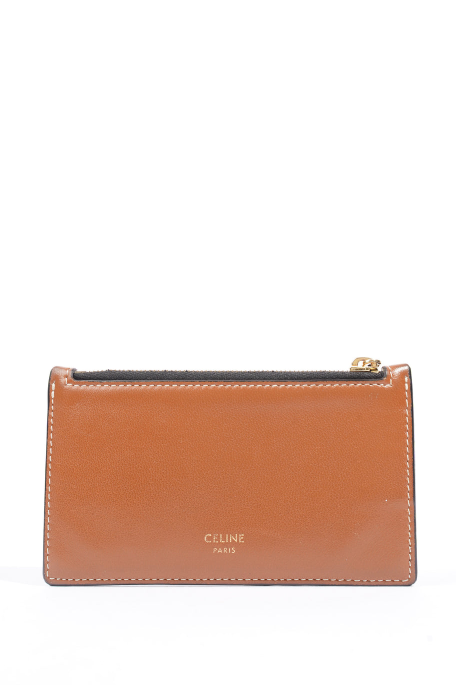 Celine Triomphe Coin Case Brown Monogram Leather Image 2