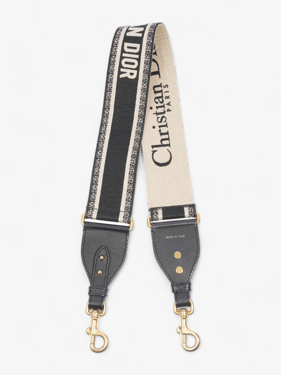 Christian Dior Shoulder Strap Beige / Navy Canvas Image 1