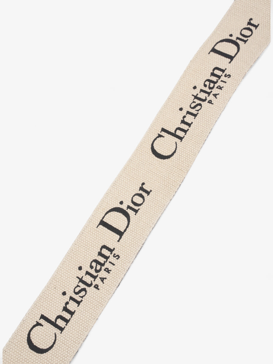 Christian Dior Shoulder Strap Beige / Navy Canvas Image 4