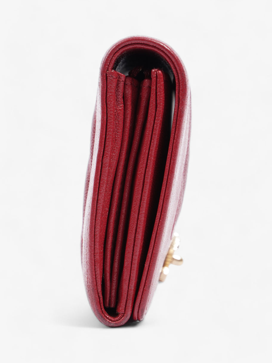 Chanel Mademoiselle Long Wallet Red Caviar Leather Image 4