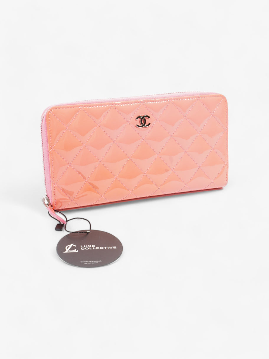 Bi-Fold Long Wallet Pink Matelasse Leather Image 7