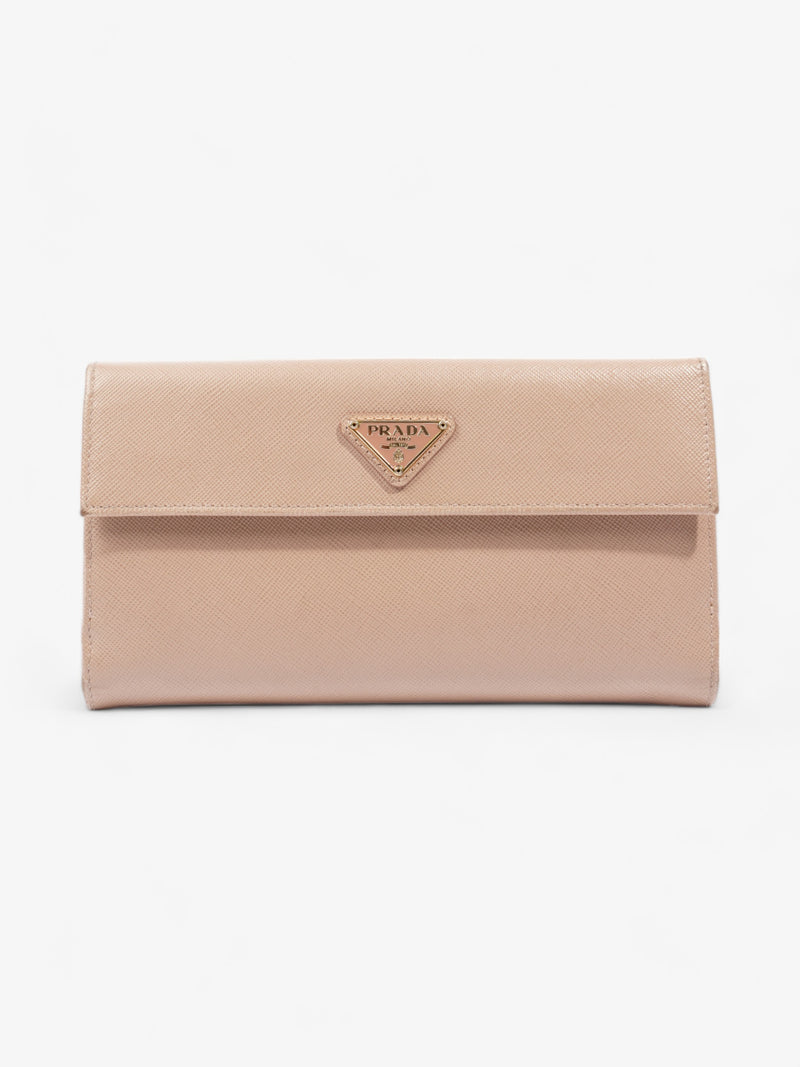  Long Wallet Beige Saffiano Leather