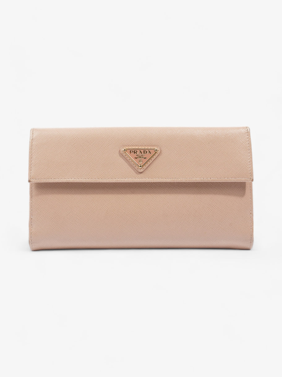 Prada Long Wallet Beige Saffiano Leather Image 1