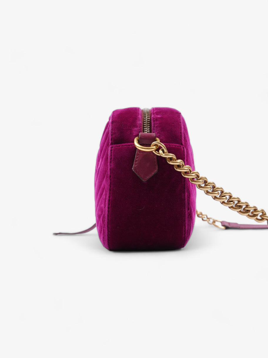 GG Marmont Purple Velvet Small Image 3