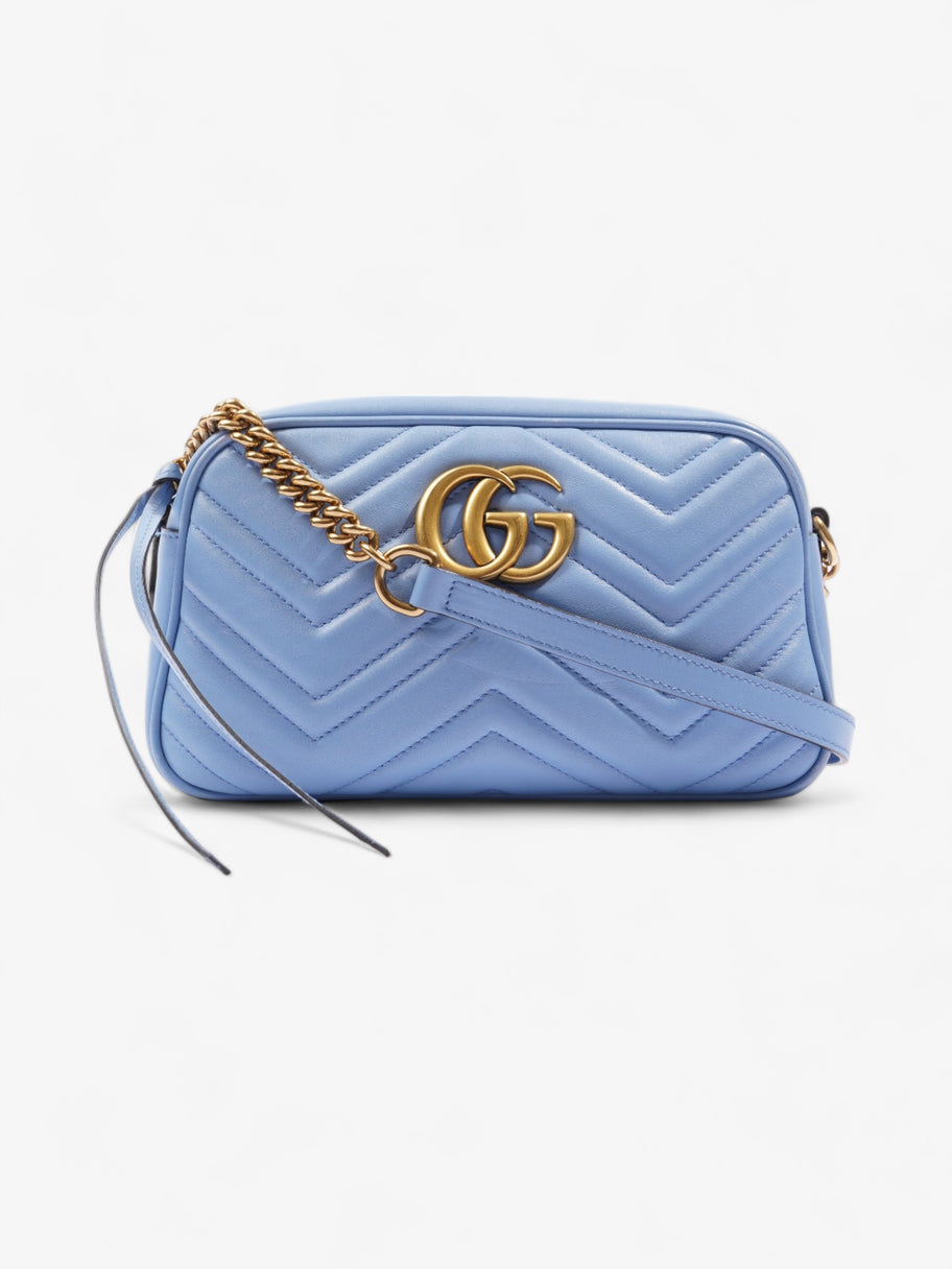 GG Marmont Blue Matelasse Leather Small Image 1