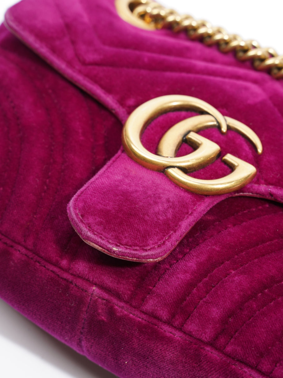 GG Marmont Flap Purple Velvet Mini Image 7