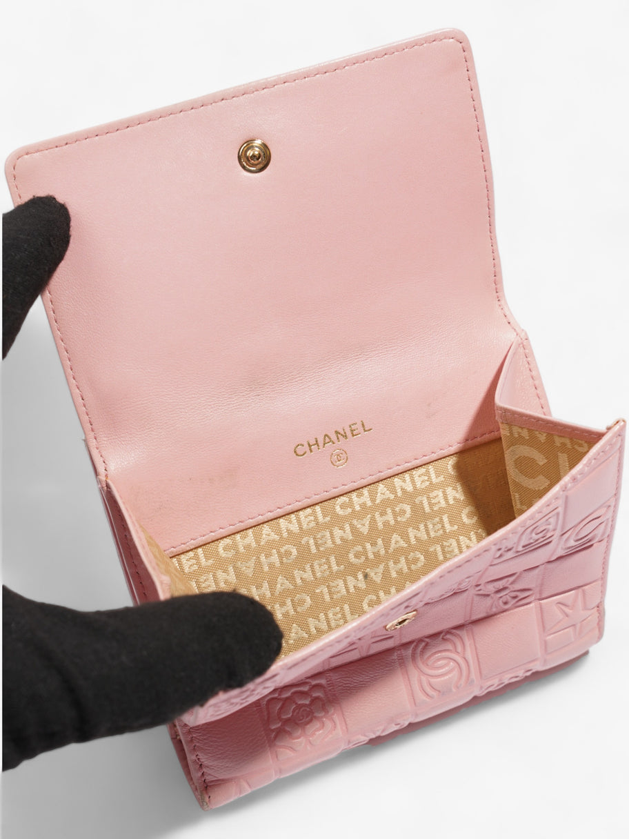 Chanel Choco Bar No.5 Bifold Wallet Pink Lambskin Leather Image 8