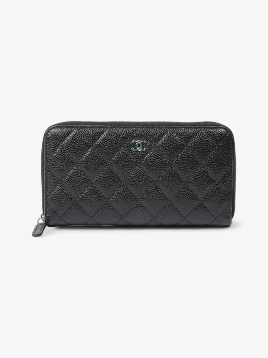 Zip Around Wallet Black Caviar Leather Image 1