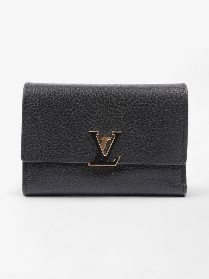  Louis Vuitton Capucines Compact Wallet Black Leather