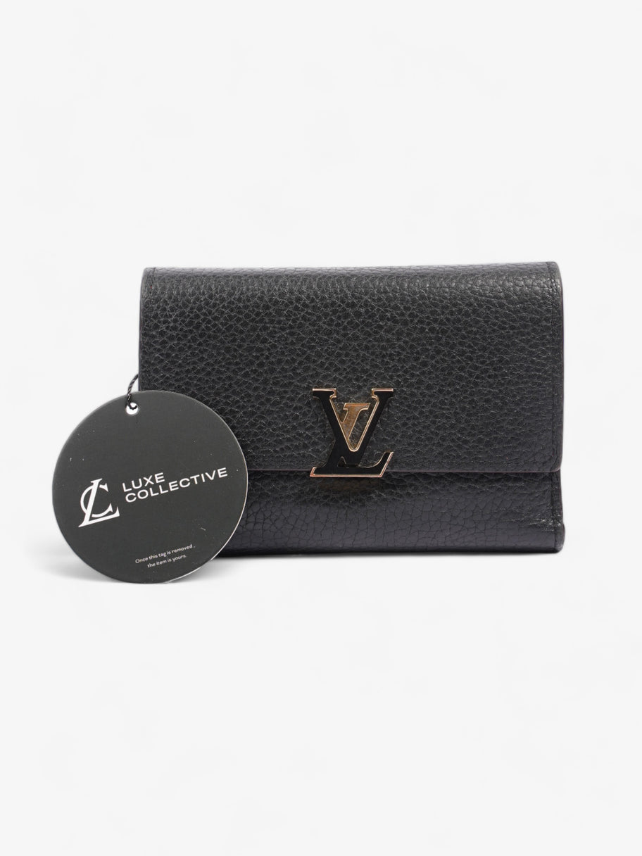 Louis Vuitton Capucines Compact Wallet Black Leather Image 8