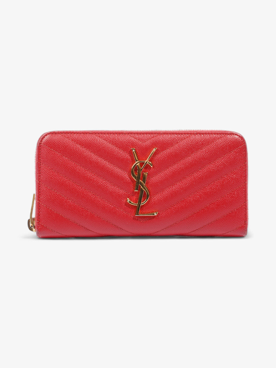 Saint Laurent Cassandra Long Wallet Red Grained Leather Image 1