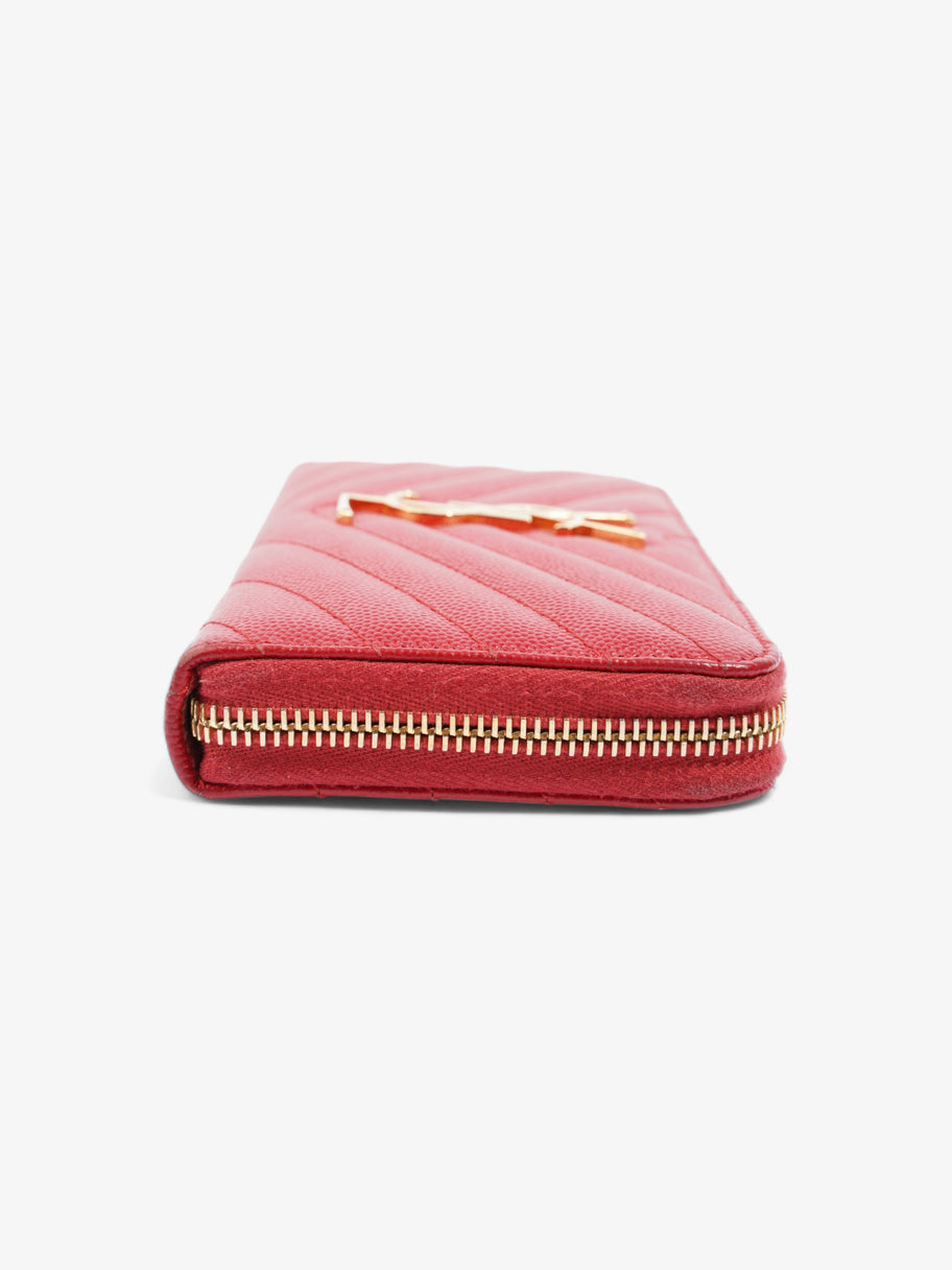 Saint Laurent Cassandra Long Wallet Red Grained Leather Image 2