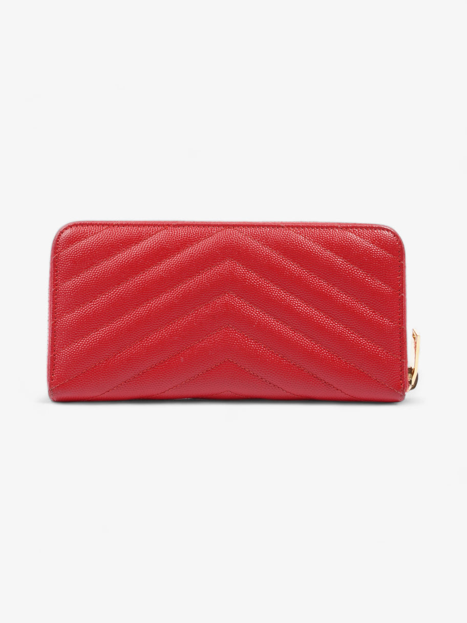 Saint Laurent Cassandra Long Wallet Red Grained Leather Image 3