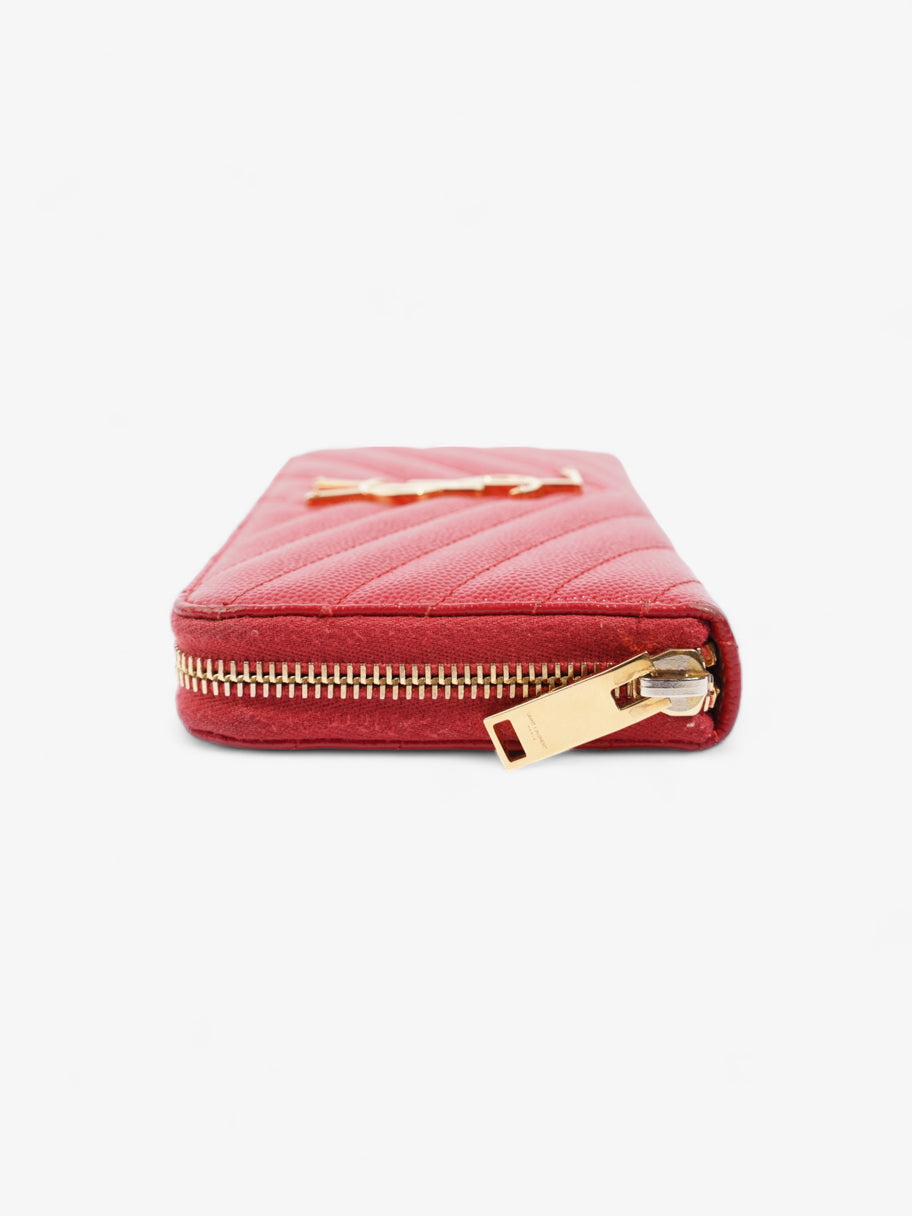 Saint Laurent Cassandra Long Wallet Red Grained Leather Image 4