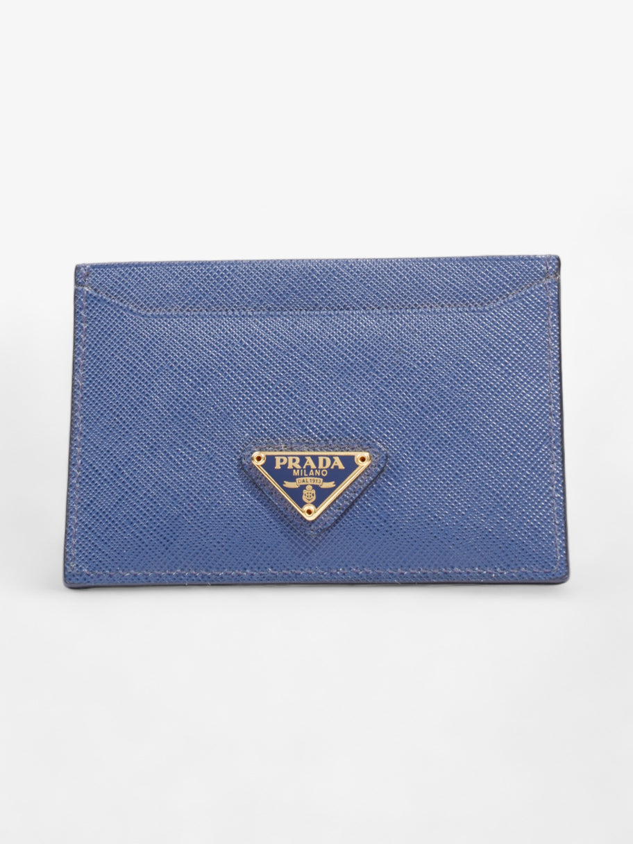 Logo Card Case Wallet Navy Saffiano Leather Image 1