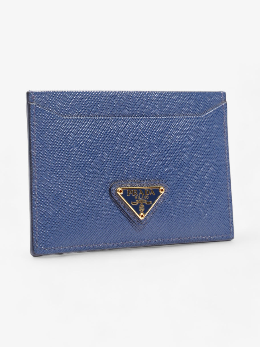 Logo Card Case Wallet Navy Saffiano Leather Luxe Collective