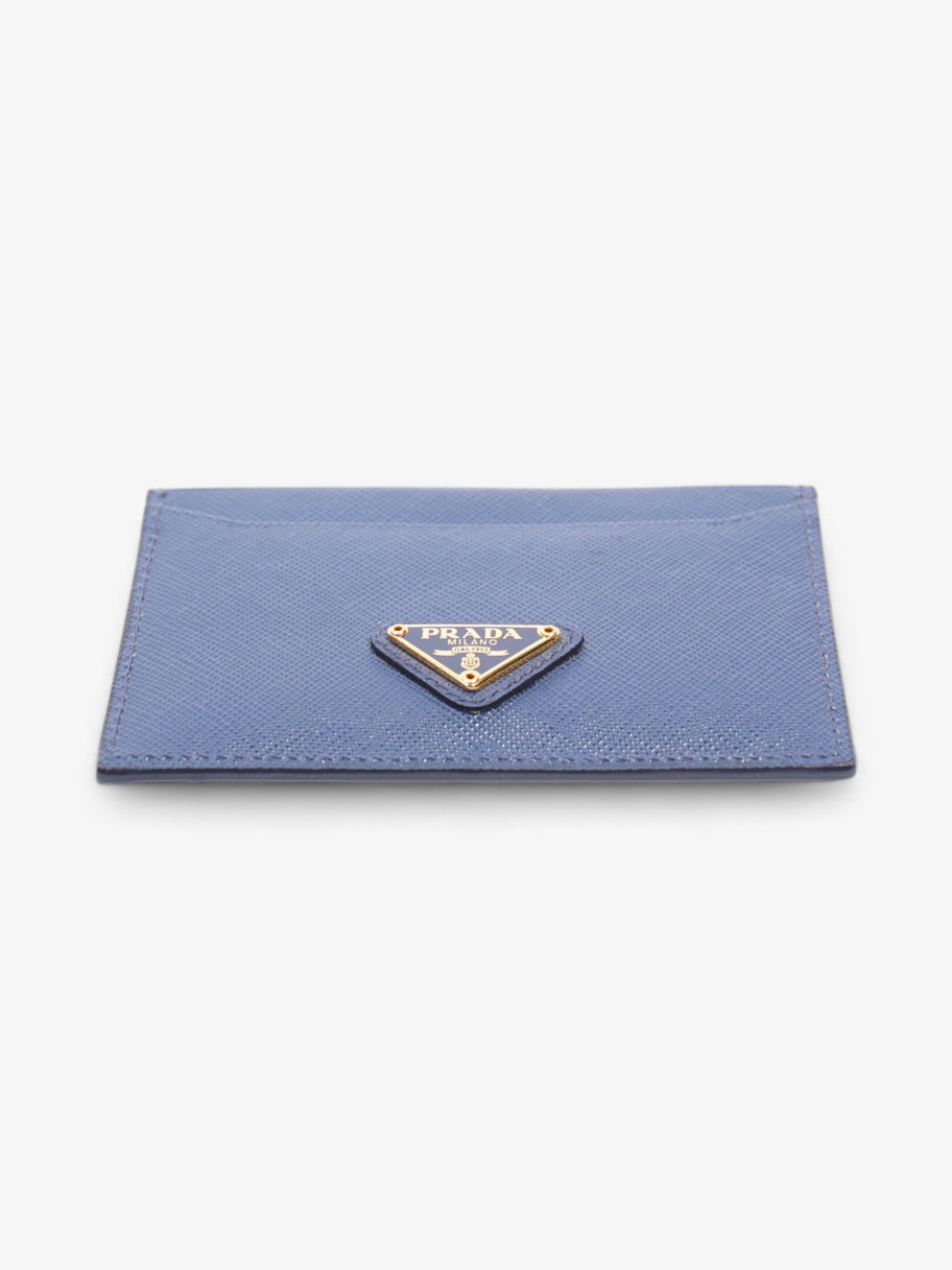 Logo Card Case Wallet Navy Saffiano Leather Image 4