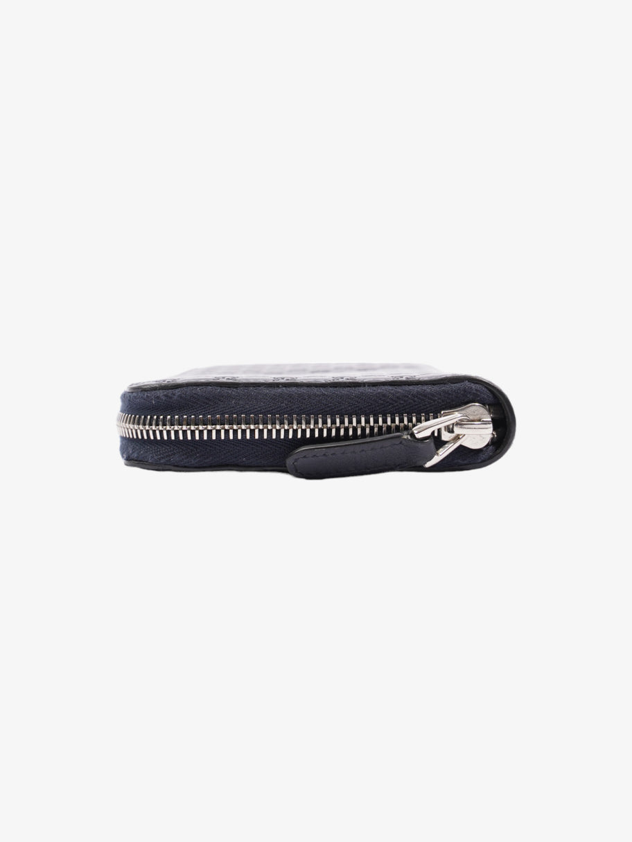 Microguccissima Zip Around Wallet Navy Blue GG Leather Image 4